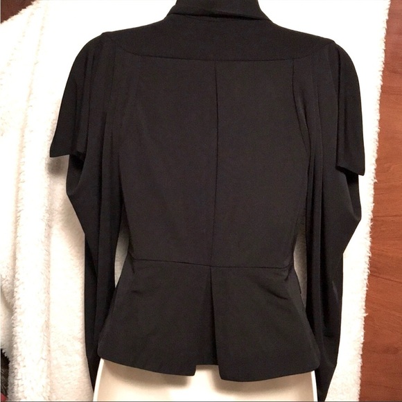 ARYN K Black peplum deep V-neck blazer jacket Size Small - Picture 7 of 11